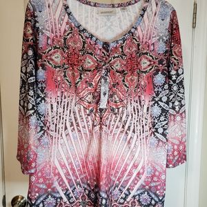 Avenue XL Red and Black shirt with some bling!